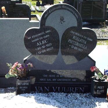 VUUREN Alec, van 1921-2007 &amp; Roelfina Pieternella 1927-