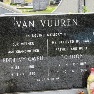 VUUREN Gordon, van 1917-1976 &amp; Edith Ivy Cavell 1918-1990