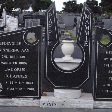 VUUREN Jacobus Johannes, van 1934-2001 &amp; Jacomina Elizabeth 1932-1989