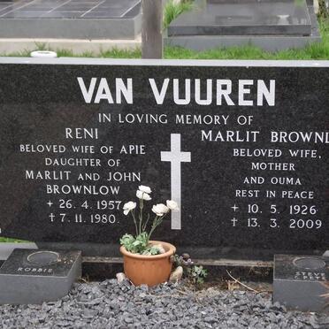 VUUREN Reni, van nee BROWNLOW 1957-1980 :: BROWNLOW Marlit 1926-2009