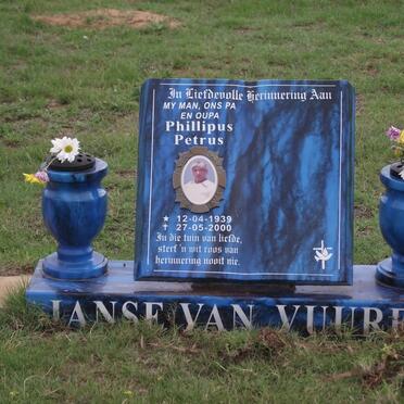 VUUREN Phillipus Petrus, janse van 1939-2000
