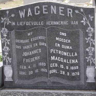 WAGENER Johannes Frederik 1889-1969 &amp; Petronella Magdalena 1898-1976