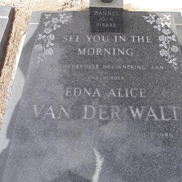 WALT Edna Alice, van der 1909-1986