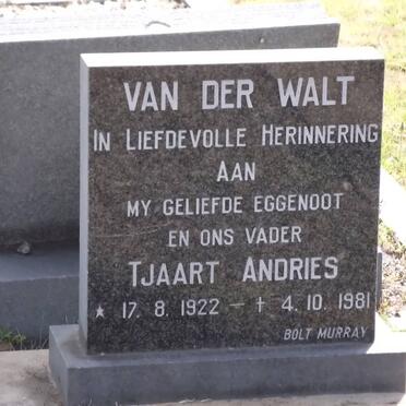 WALT Tjaart Andries, van der 1922-1981