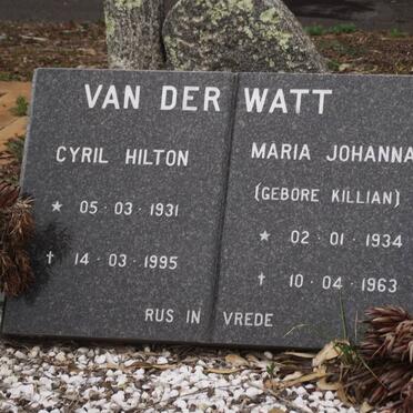 WATT Cyril Hilton, van der 1931-1995 &amp; Maria Johanna KILLIAN 1934-1963