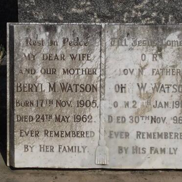 WATSON Beryl M. 1905-1962 &amp; John W. 1907-1965