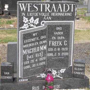 WESTRAADT Freek C. 1920-2008 &amp; Magteld M.M. ELS 1928-1989