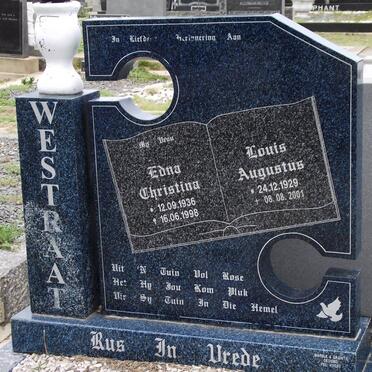 WESTRAAT Louis Augustus 1929-2001 &amp; Edna Christina 1936-1998