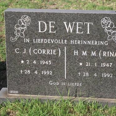 WET C.J., de 1945-1992 &amp; H.M.M. 1947-1992