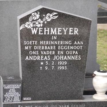 WEHMEYER Andreas Johannes 1929-1993 &amp; Elsie Johanna 1924-2009