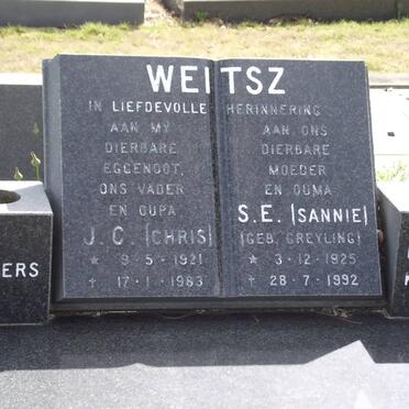 WEITSZ J.C. 1921-1983 &amp; S.E. GREYLING 1925-1992