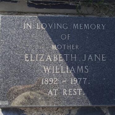 WILLIAMS Elizabeth Jane 1892-1977