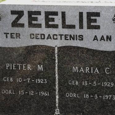 ZEELIE Pieter M. 1923-1961 &amp; Maria C. 1929-1973
