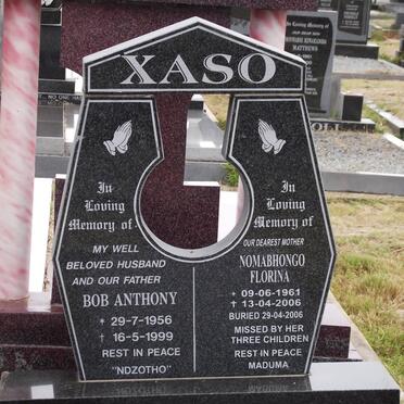 XASO Bob Anthony 1956-1999 &amp; Nomabhongo Florina 1961-2006