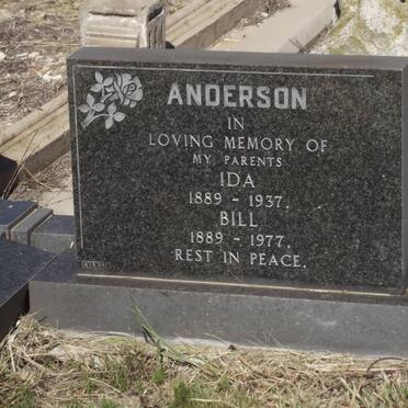 ANDERSON Ida 1889-1937 &amp; Bill 1889-1977