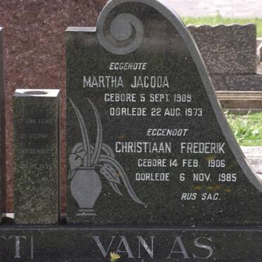 AS Christiaan Frederik, van 1906-1985 &amp; Martha Jacoba 1909-1973
