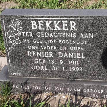 BEKKER Renier Daniel 1911-1993