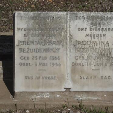 BEZUIDENHOUT Jeremia Jesaja 1866-1936 &amp; Jacomina A. 1868-1947