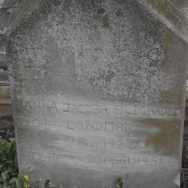 BLIGNAULT Anna Jacoba nee LANDMAN 1927-1957