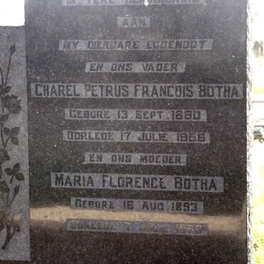 BOTHA Charel Petrus Francois 1890-1956 &amp; Maria Florence 1893-1968