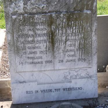 BOTHA Christian Johannes 1877-1956 &amp; Maria Magrietha Magdalena WESTRAADT 1883-1974