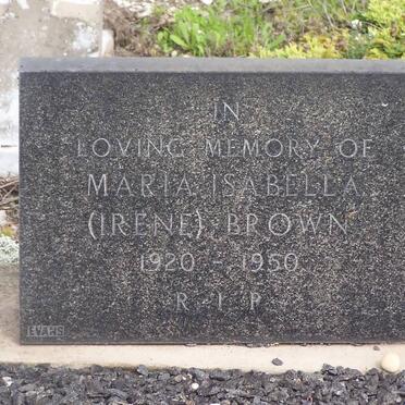 BROWN Maria Isabella 1920-1950