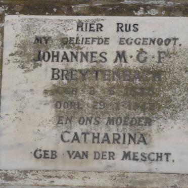BREYTENBACH Johannes M.G.F. 1888-1945 &amp; Catharina VAN DER MESCHT