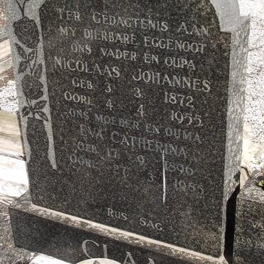 CLAASEN Nicolaas Johannes 1872-1955 &amp; Eva Catherina 1896-1985