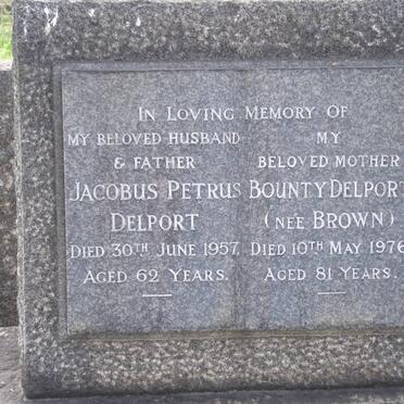 DELPORT Jacobus Petrus -1957 &amp; Bounty BROWN -1976