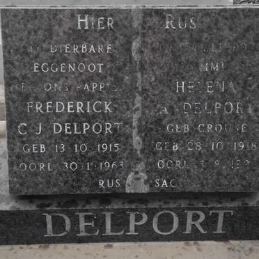 DELPORT Frederick C.J. 1915-1963 &amp; Helena CROUSE 1918-1998