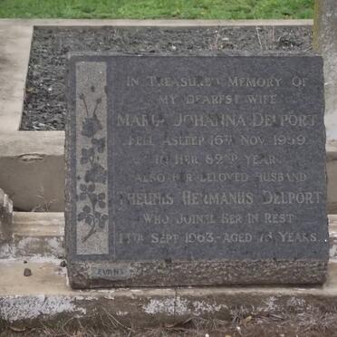 DELPORT Maria Johanna -1959 &amp; Theunis Hermanus -1963