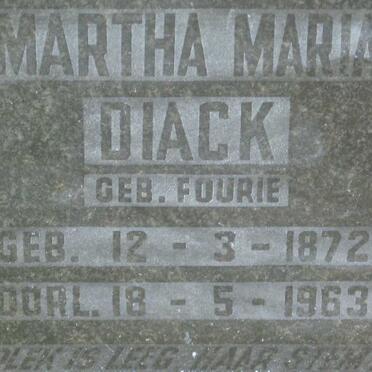 DIACK Martha Maria nee FOURIE 1872-1963