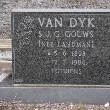 DYK S.J.G. Gouws, van nee LANDMAN 1893-1986