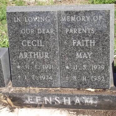 FENSHAM Cecil Arthur 1921-1974 &amp; Faith May 1929-1982