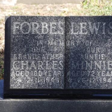 FORBES Charles -1949 :: LEWIS Minnie -1948
