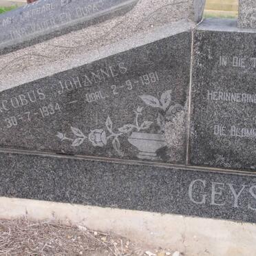 GEYSER Jacobus Johannes 1934-1981