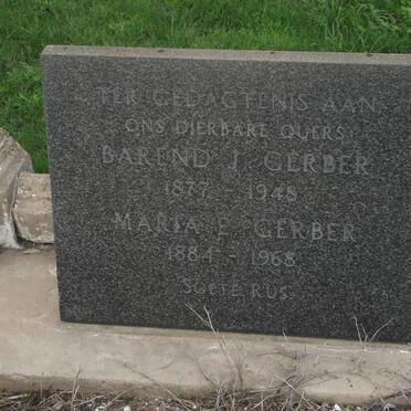 GERBER Barend J. 1877-1948 &amp; Martha E. 1884-1968