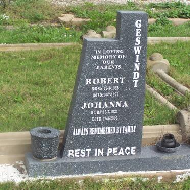 GESWINDT Robert 1928-1973 &amp; Johanna 1921-2002
