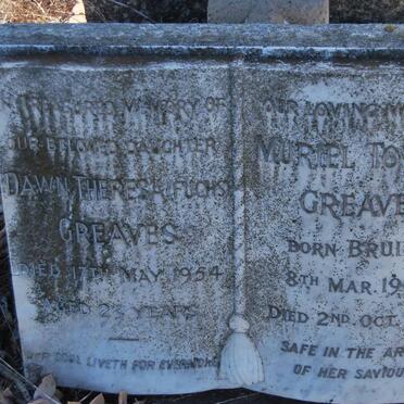 GREAVES Dawn Theresa nee FUCHS -1954 :: GREAVES Muriel Towels nee BRUINS 1900-1981