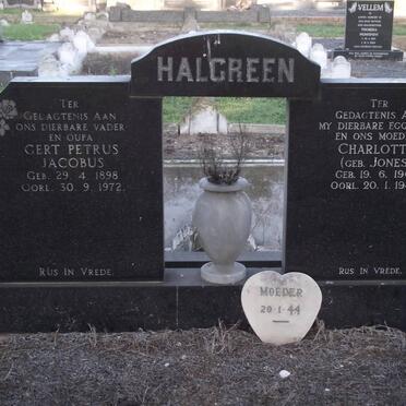 HALGREEN Gert Petrus Jacobus 1898-1972 &amp; Charlotte JONES 1901-1944