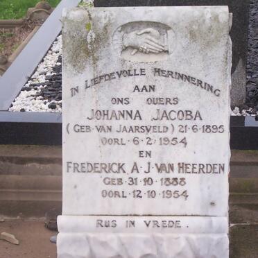 HEERDEN  Frederick A.J., van 1888-1954 &amp; Johanna Jacoba VAN JAARSVELD 1895-1954