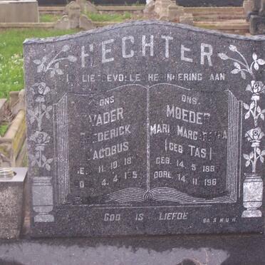 HECHTER Frederick Jacobus 1877-1954 &amp; Maria Margaretha TAS 1885-1960