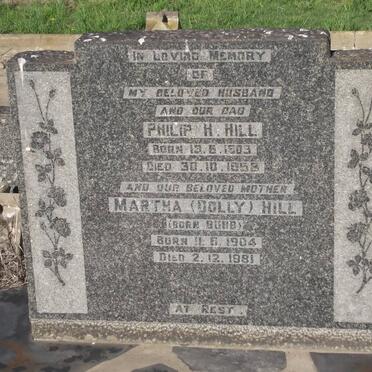 HILL Philip H. 1903-1958 &amp; Martha BUBB 1904-1981