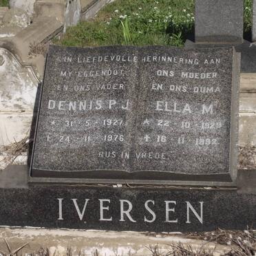 IVERSEN Dennis P.J. 1927-1976 &amp; Ella M. 1929-1992