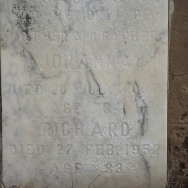 JACOBS Johanna -1937 &amp; Richard -1952