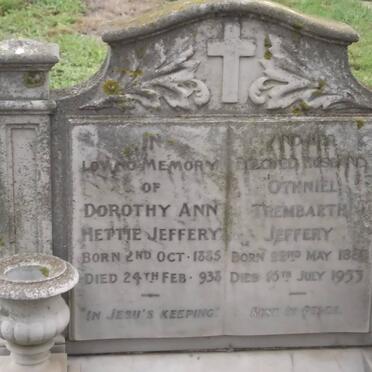 JEFFERY Othniel Trembarth 1882-1953 &amp; Dorothy Ann Hettie 1885-1938