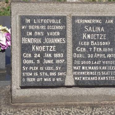 KNOETZE Hendrik Johannes 1893-1957 &amp; Salina BASSON 1896-1978