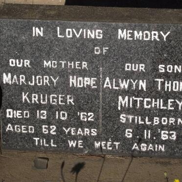 KRUGER Marjory Hope -1962 :: MITCHLEY Alwyn Thomas -1963