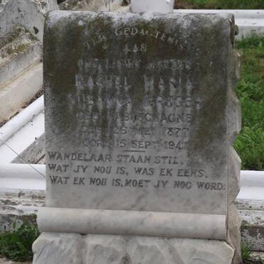 KRUGER Rachel Maria Susanna nee LABUSCHAGNE 1877-1941