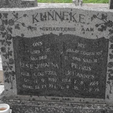 KUNNEKE Petrus Johannes 1914-1965 &amp; Elsie Johanna COETZEE 1919-1963